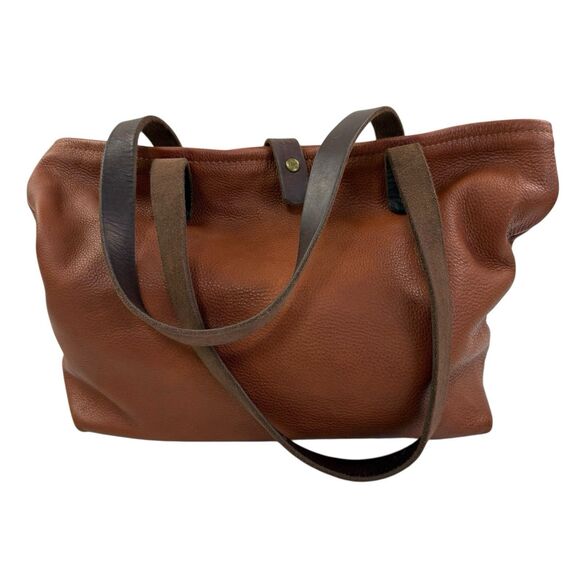 Heather Borg Italian Leather Tote Bag Pebbled Shoulder Bag - Picture 1 of 13